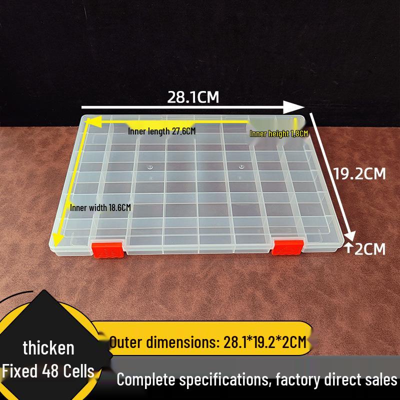 48-Compartment Transparent Storage Box for Accessories and Crafts