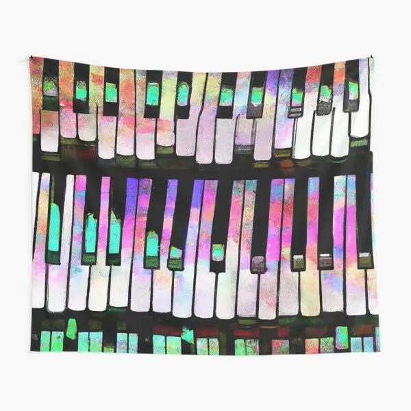 Piano Keys Tapestry Creative Musical Notes Tapesrties Decor Living Room Bedroom Wall Hangings Art Black and White Tapestry