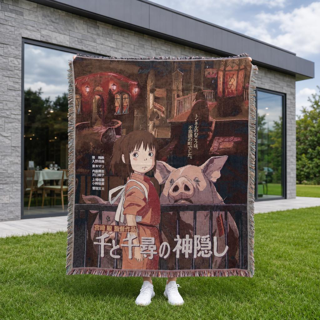 Custom Size Anime Woven Blanket Soft Home Cover Blanket for Couch Bed and Chair