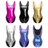 Dame Sceneopptreden Bodysuit S-3XL - Ermeløs Skinnende Metallisk for Dans Yoga Gymnastikk Leotard Rave Jumpsuit