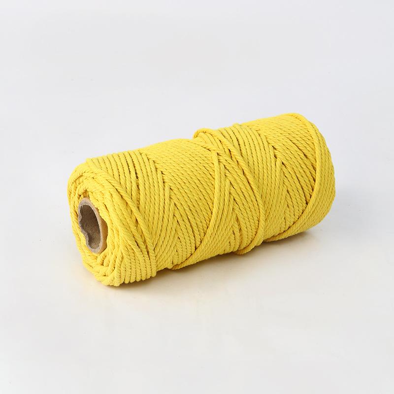 4mm Multi-Strand Macaron Colored Cotton Rope for DIY Tapestry & Decorative Weaving.