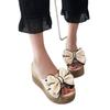 Slippers women's summer non-slip 2025 new ultra-fashionable thick-soled outer wear beach outdoor one-word flower Korean version of high heels