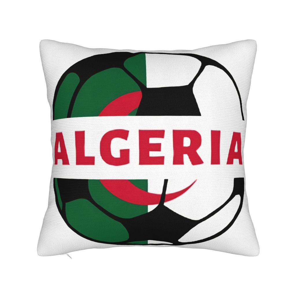Decorative Pillow Covers Algeria Flag Algerian Soccer football Merchandise Home  Throw Pillow Case Cover Square Multi Size