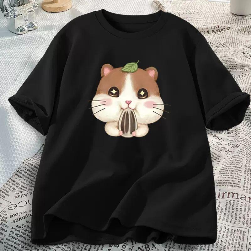 Girls Clothes Streetwear Y2k Ladies T-shirt Female Summer 2024 Women's Loose Versatile Tees Students Cute Kawaii Short-sleeved