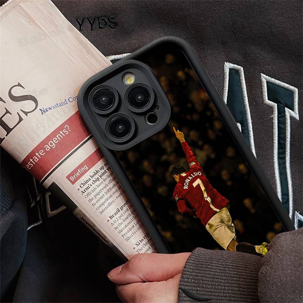 Kända Fotbollsspelare C-CR7 Silikon Telefonfodral för iPhone 17 Pro Max 16 15 14 13 12 11 Plus 17 Air