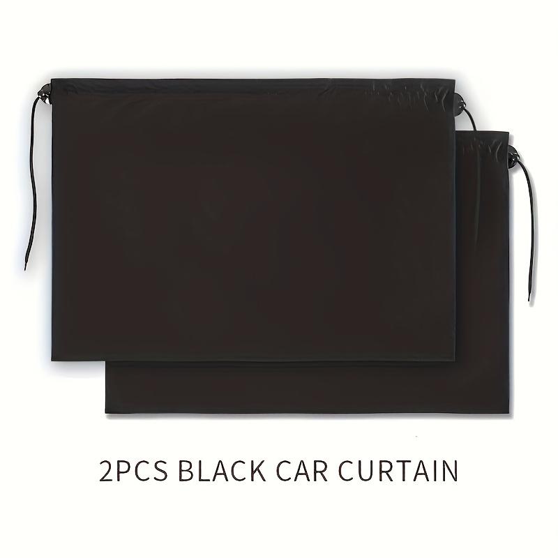 

2Pcs Black Polyester Car Sunshade - UV-Resistant, Heat-Insulating Window Shade with Suction Cups for Easy Sliding Privacy Blinds