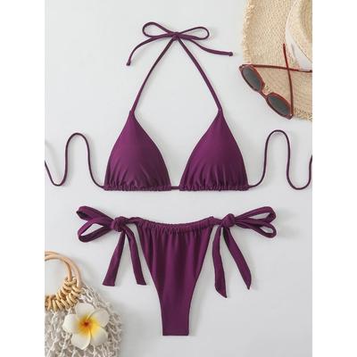 Sexy Micro Bikini 2026 Women Swimsuit Female Swimwear Mini Thong Bikinis Set Halter Biquini Beach Wear Swimming for Bathing Suit