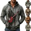 Halloween 3D Printed Zip Up Hoodie for Men and Women Long Sleeve Cozy Casual Outerwear