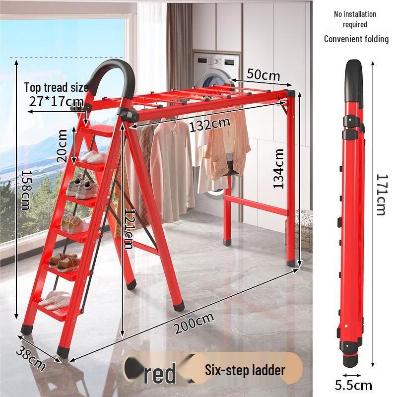 JINGRUIXIANG Multi-functional Folding Step Ladder
