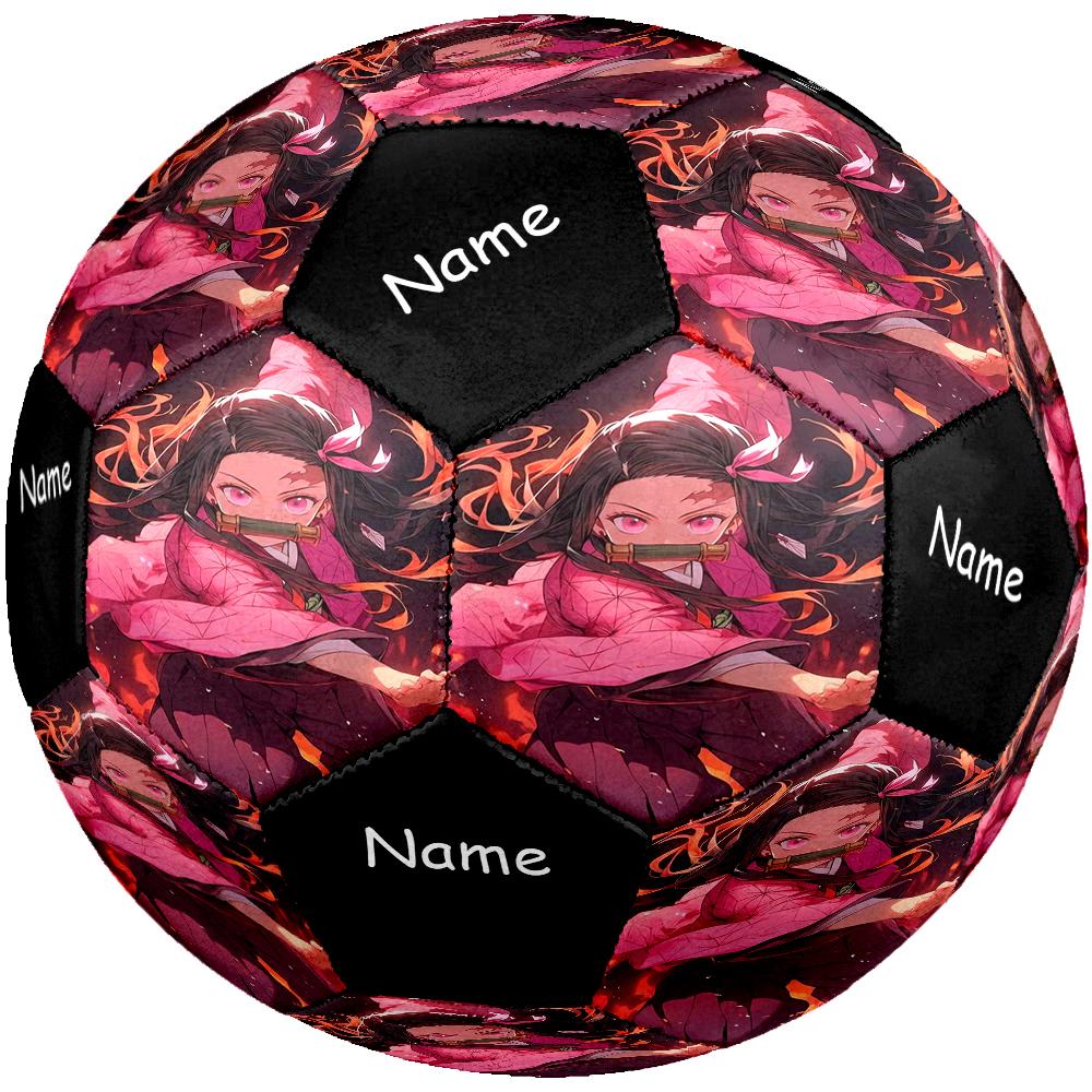 Custom Name Demon Slayer Theme Size 5 Soccer Ball, Suitable for Both Indoor and Outdoor Matches, a Gift Suitable for Everyone.