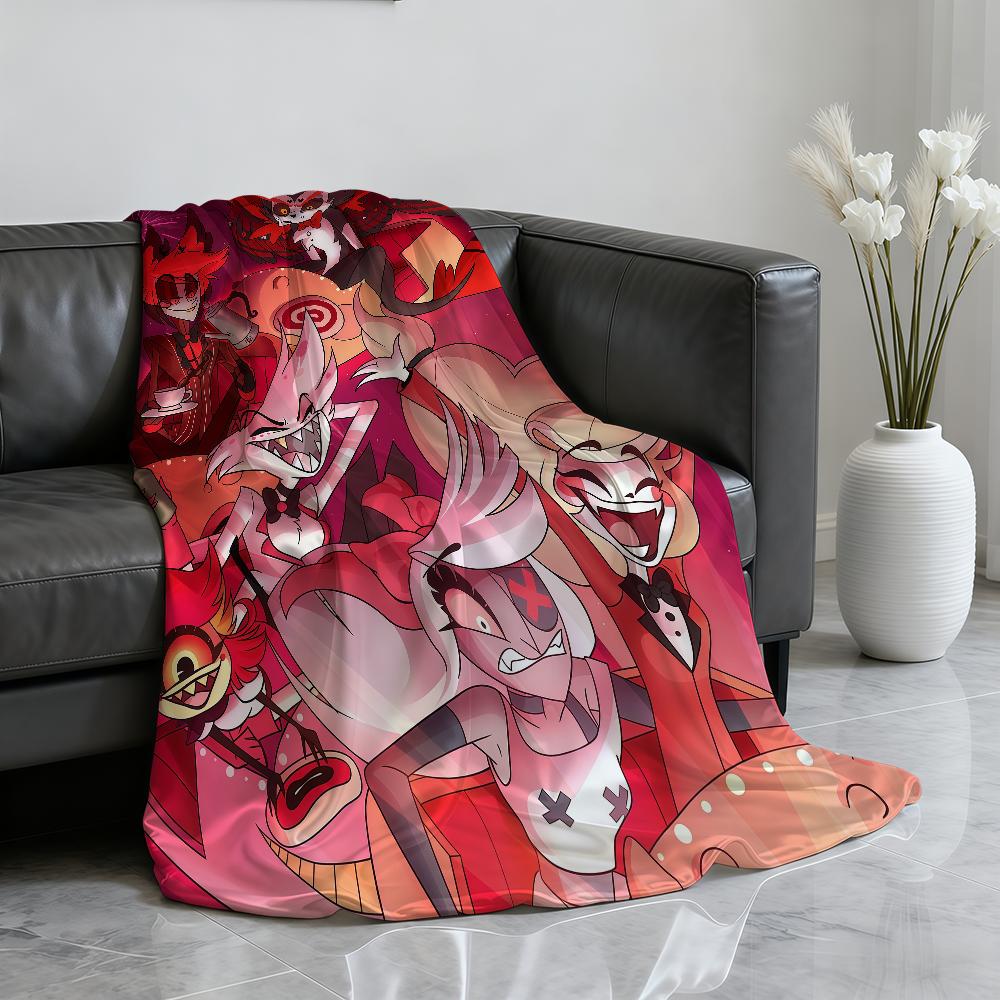 Energetic Cartoon H Hazbin H HoteL S Blanket Soft Throw Blanket for Home Bedroom Bed Sofa Picnic Travel Office Rest Blanket Gift
