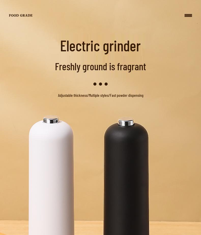 Electric Pepper and Sea Salt Grinder for Seasoning