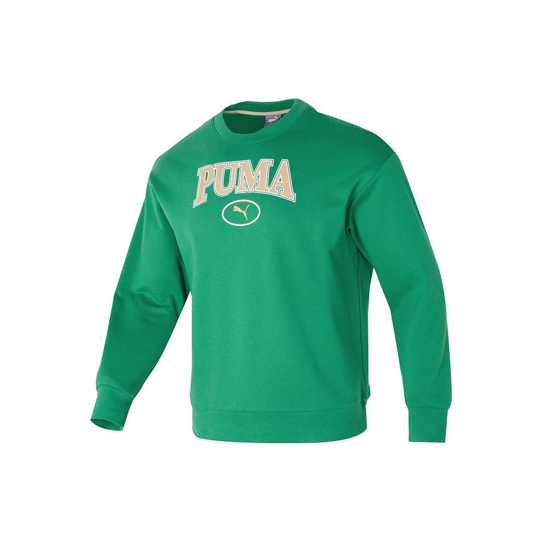 Puma Letter Print Crew Neck Casual Long Sleeve College Style Sweatshirt Unisex Sweatshirt Green 682929-86 S