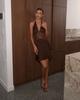 European, American spring and summer new women's clothing deep V backless long dress lace perspective sexy dress