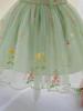 2025 Summer Girls' Embroidered Mesh Camisole Princess Dress - Floral Gauze Skirt