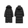 Chinese Opera Art Examination Black Simple Down Cotton Clothing Super Long Over Knee Large Size Male and Female Couples Thickened Jacket