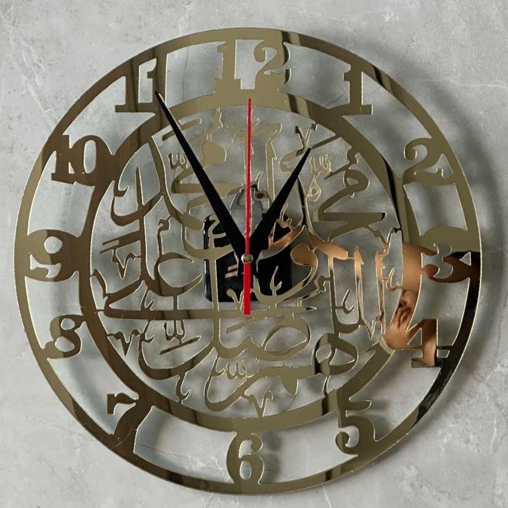 

Silent Decorative Timepiece Ethnic Style Arabic Numbers Clock Hanging Clock Ornament Bedroom золотой