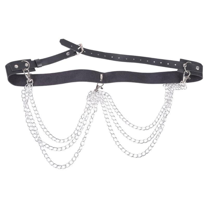 

Waist Belt Harness for Club Cowgirl Tasseled Restraint Belt Hot Girl Costume Waist Chain Multilayer Sexy Belt 1