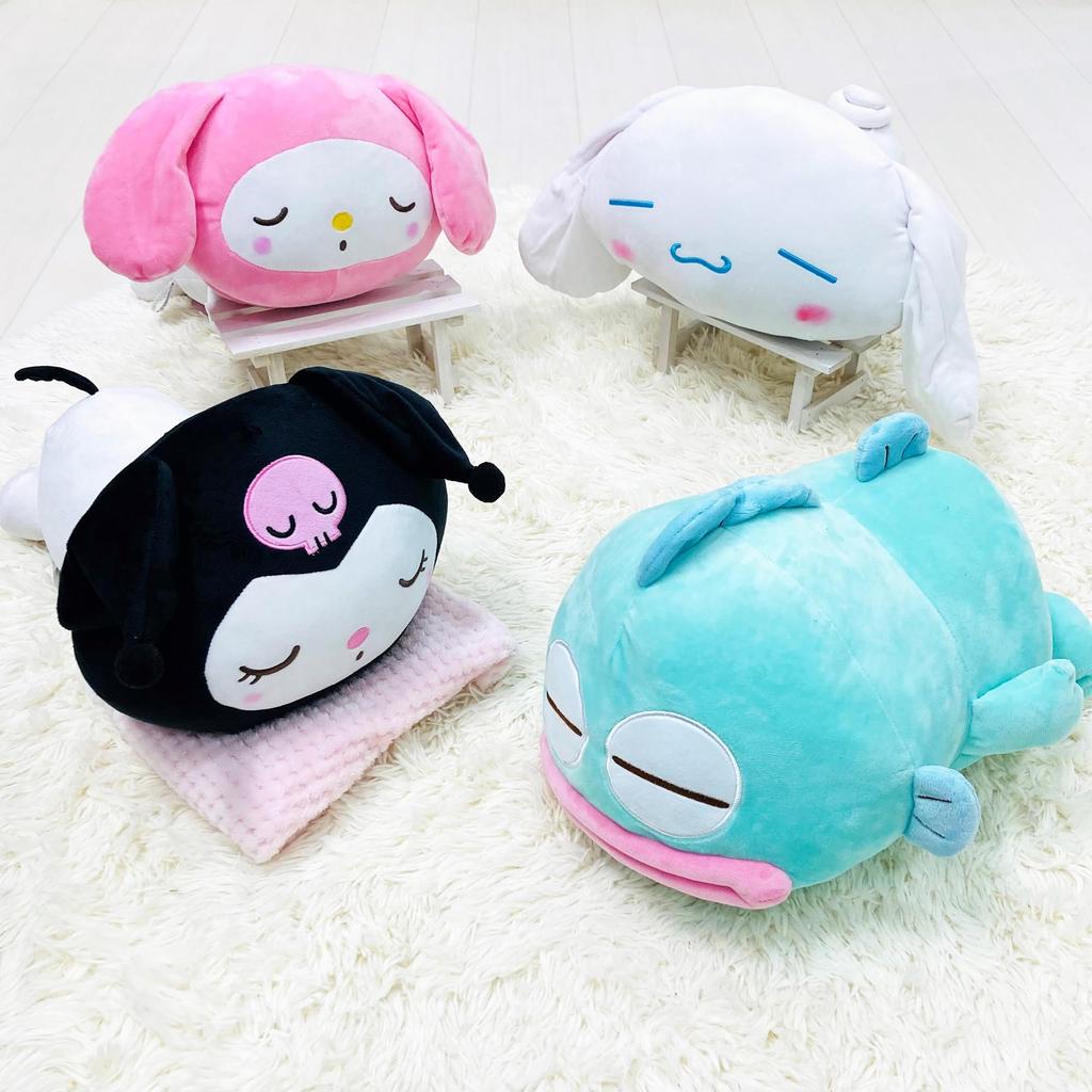 MORIPiLO Kuromi Hugging Pillow Sanrio Characters Relaxing Art Cuddling Pillow 45cm Microfiber Fabric Large Plush Toy Black by Morishita Pillows - -