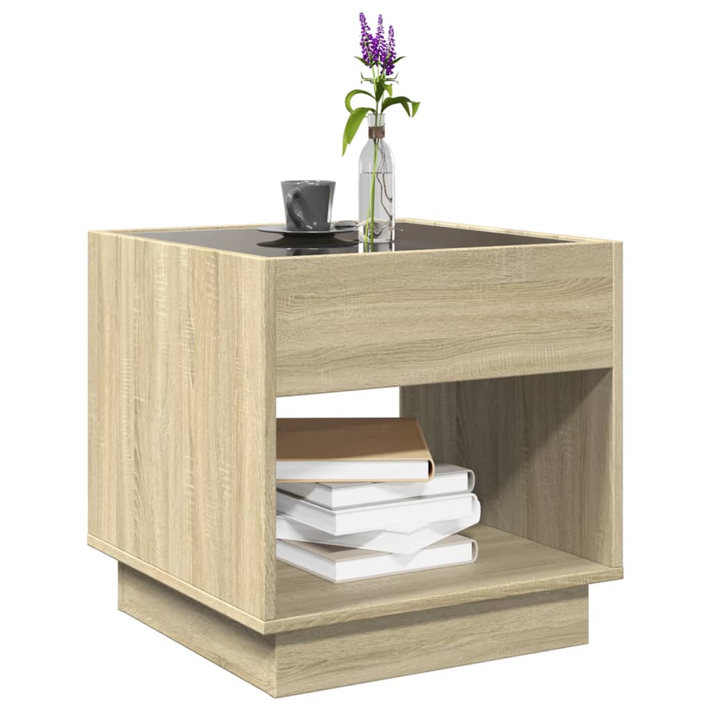 Infinity LED Coffee Table in Sonoma Oak 50x50x50 cm