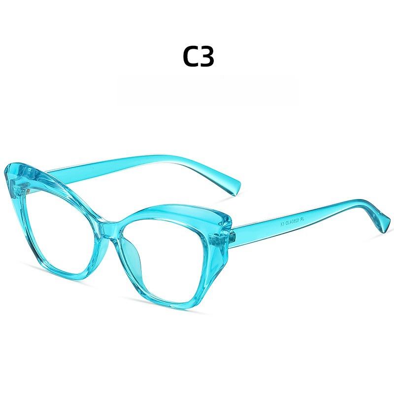 Fashion Blue Light Blocking Ladies Glasses Frame Ultralight Cat-eye Flat Glasses Optical Prescription Glasses Frame Women 62604