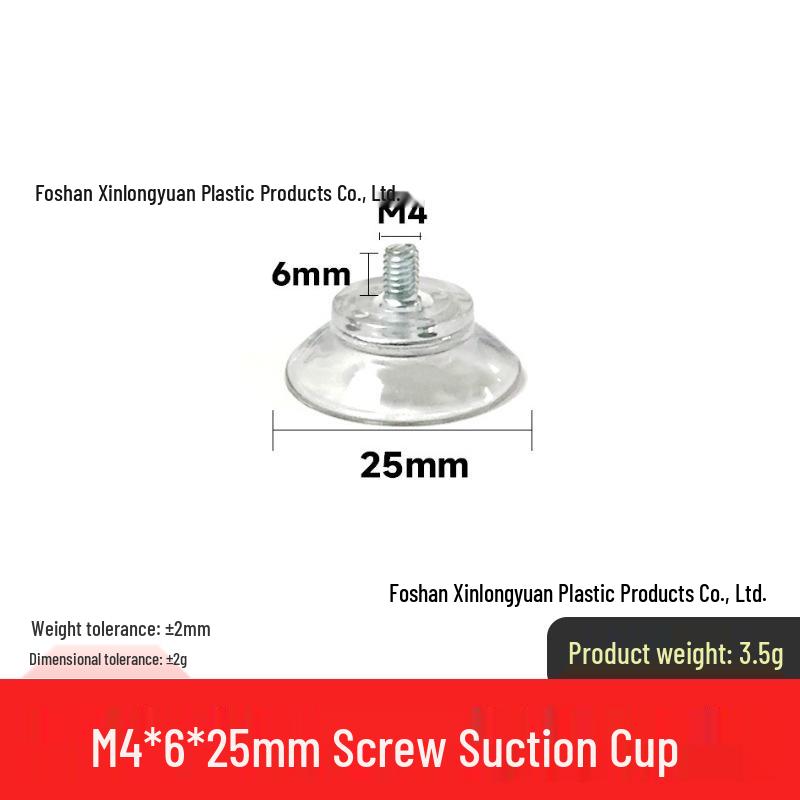 M4-M8 Transparente PVC-Saugnapf mit Gewindestange