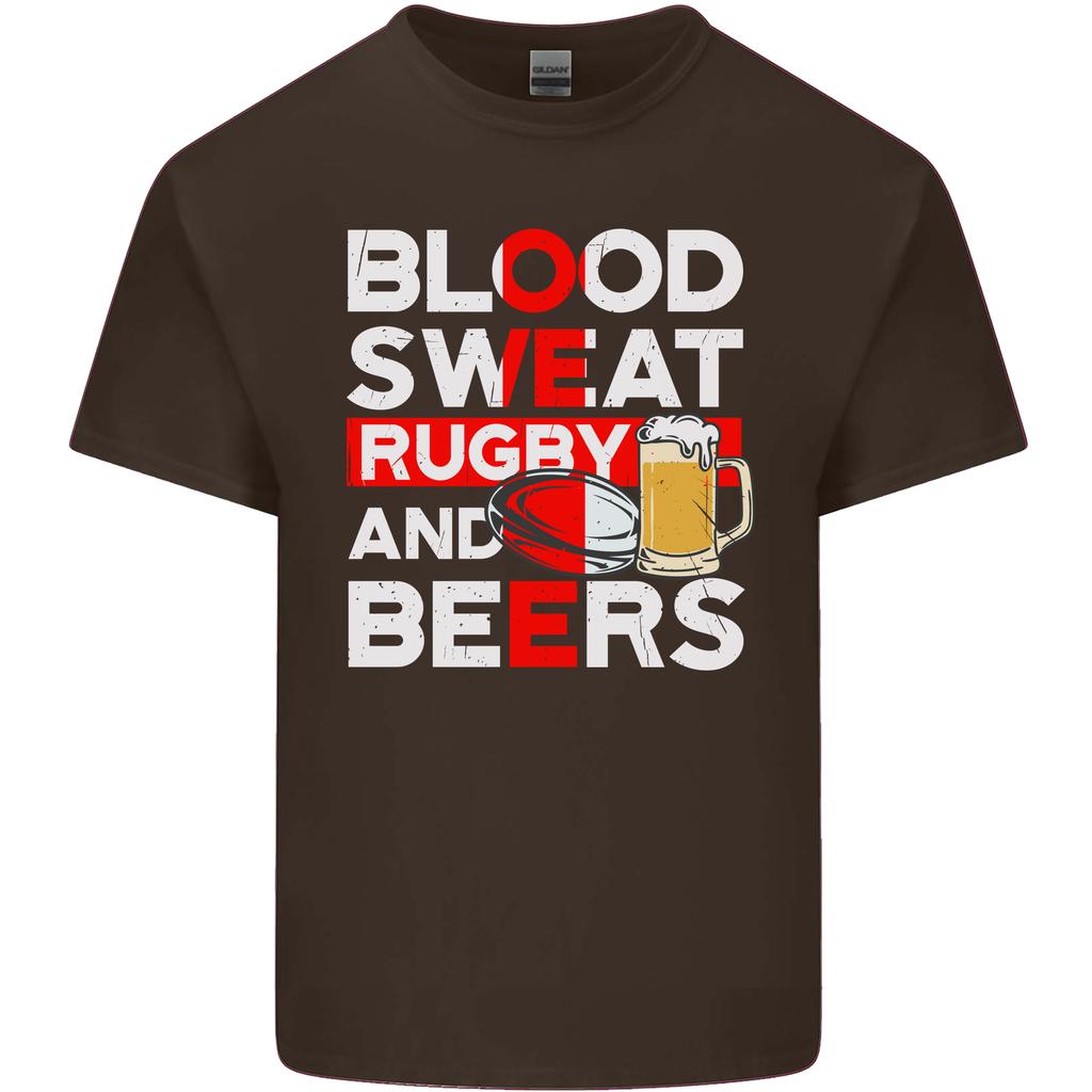 Blood Sweat Rugby and Beers England Funny Unisexs Light Cotton TShirt