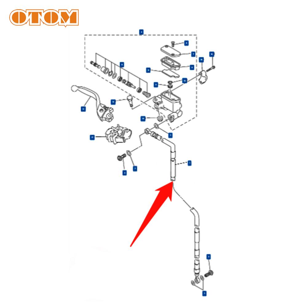 OTOM Motorcycle Front Brake Hose Braided Hydraulic Oil Pipe Lines 5XC-25872-L0-00 For YAMAHA YZ125 YZ250 YZ250F YZ450F YZ250FX