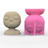 Face Flower Pot Silicone Mold Succulent Planter Concrete Mold Cute Concrete Cement Mold for DIY Pen Holder,Home Decor