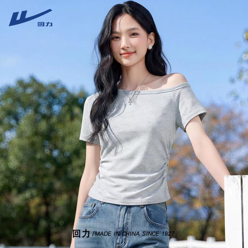 Women s Asymmetrical Off-Shoulder Slim Fit Short Sleeve T-Shirt S