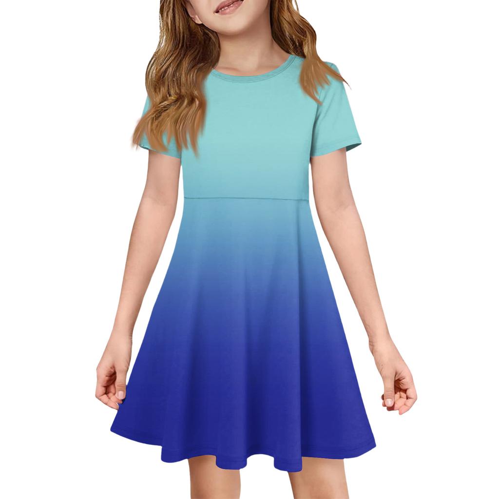 Mädchen Sommerkleid Farbe & Muster Kurzarmkleid Mit Tasche Freizeitkleid Kurze Ärmel Partykleid Ostertag