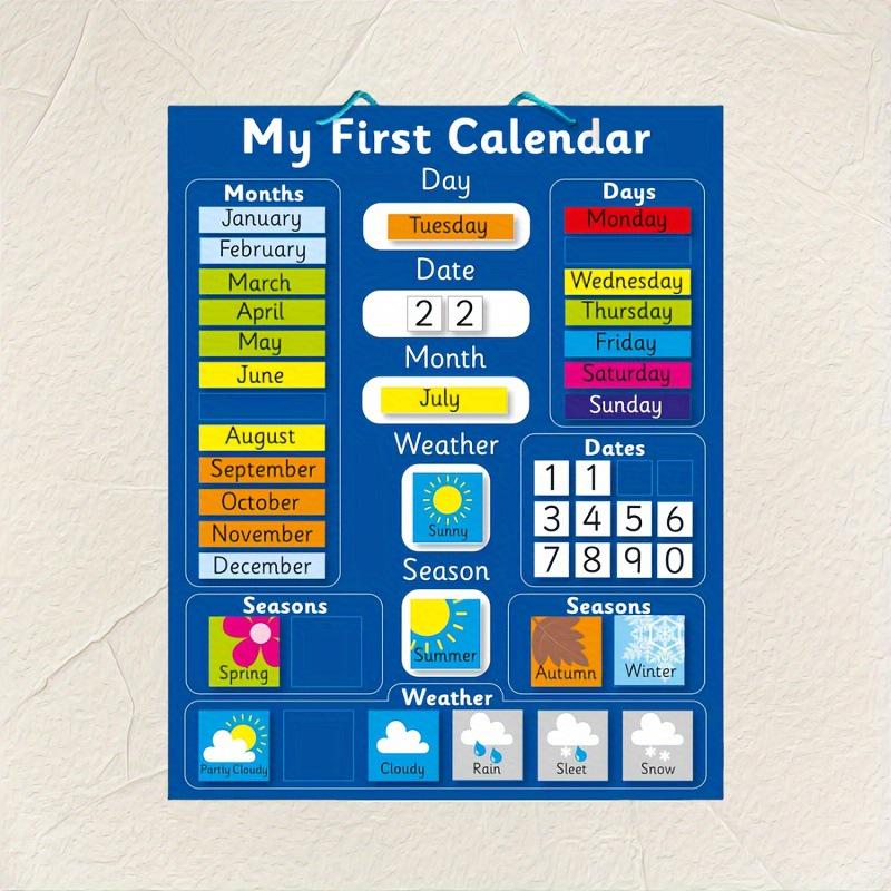 Bilingual Children s Weather & Seasons Calendar Chart with Days & Months Literacy Cards English board