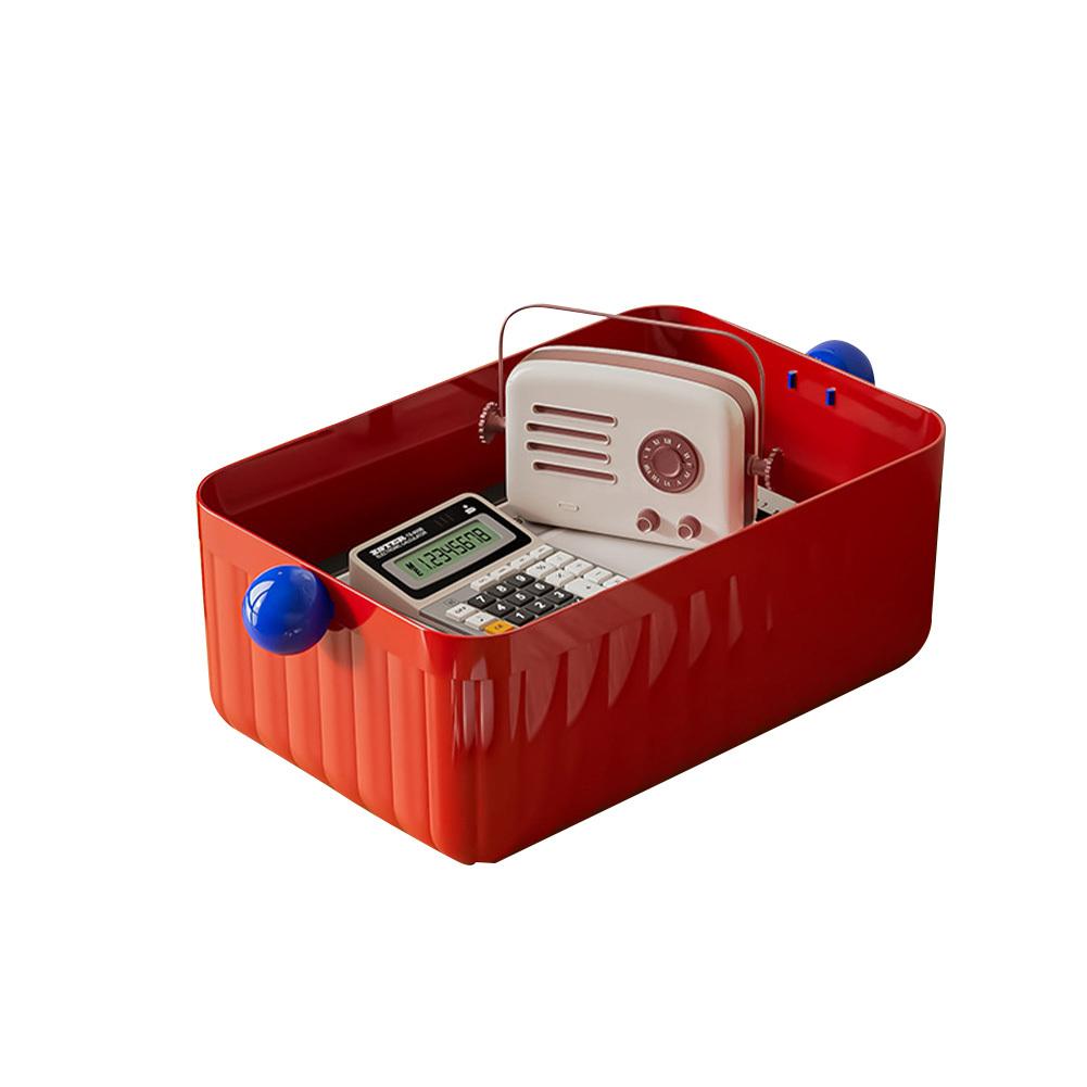 Dopamine Настольный ящик для хранения, портативный, большой емкости, настольный органайзер, штабелируемый, со сферической ручкой для офиса розы красного