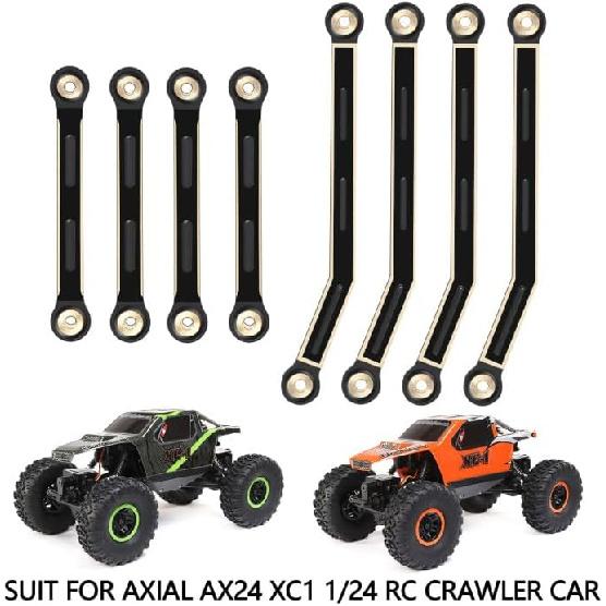 8PCS Black Coating Brass Links Rod Linkage Set for Axial AX24 XC-1 1/24 RC Crawler Car Upgrade Parts