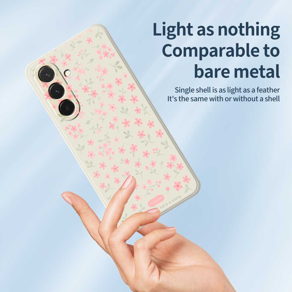 For Samsung Galaxy A36 5G Case Pink Small Flowers Pattern Printing Straight Edge TPU Phone Back Cover