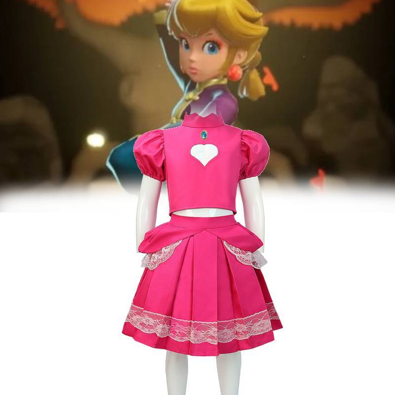 Super Mario Princess Peach Cosplay Costume For Stage Performances Girl Summer
