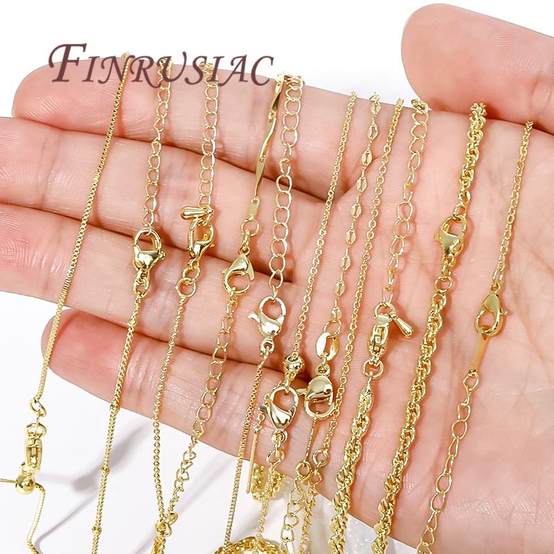 5 Pieces/Lot Adjustable Chains 18K Gold Plated Necklace Chains For Jewelry Making Findings,Pendants Chain with Lobster Clasps