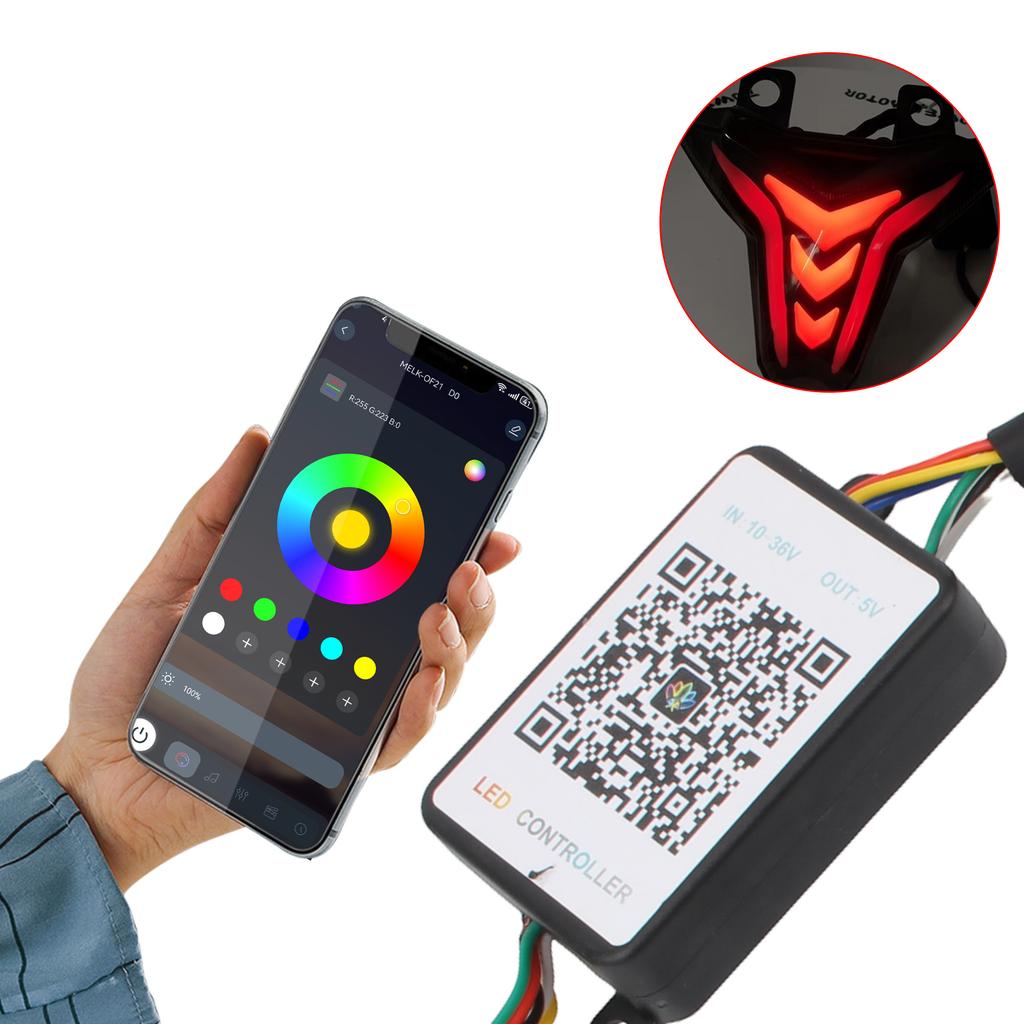 Motorcycle Taillight Turn Signal Tail Light For KAWASAKI Z1000 Ninja 400 Z400 ZX-6R ZX-10R 2013-2022 APP Control RGB Lamp