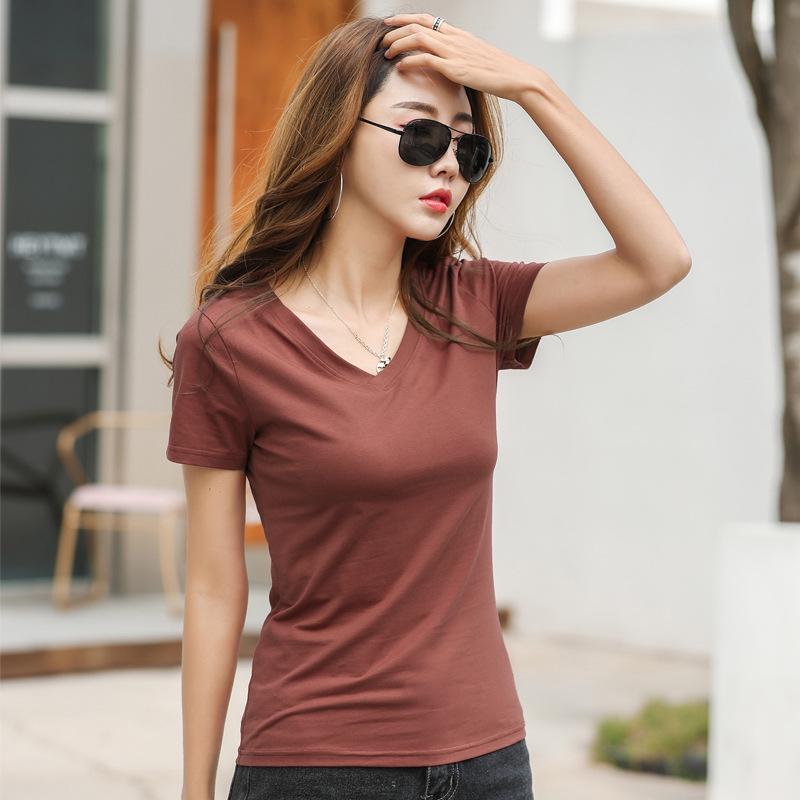 

Women s 2023 Korean Style Solid Color White Half Sleeve T-shirt XL