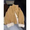 Retro Brown Fur Collar Wool Coat - 2025 Autumn/Winter Collection