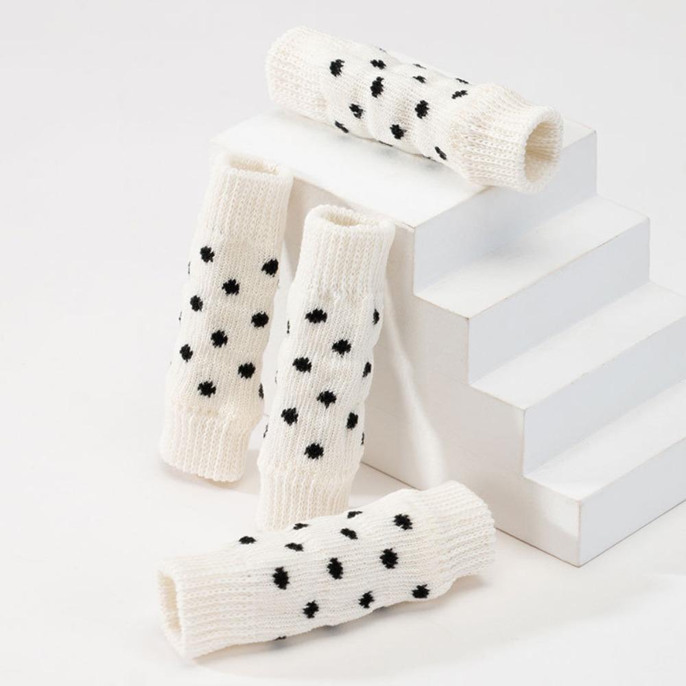 

4Pcs/set Knitted Puppy Booties Anti Urine Dog Socks Trendy Warm Knee Pad L