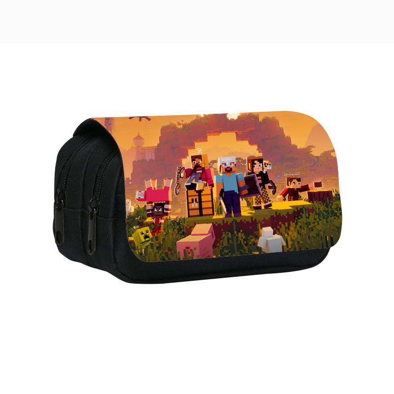Minecraft Film Steve Henry Bedruckte Doppellagige Schüler-Schreibwarentasche Für Schüler Und Bürogebrauch