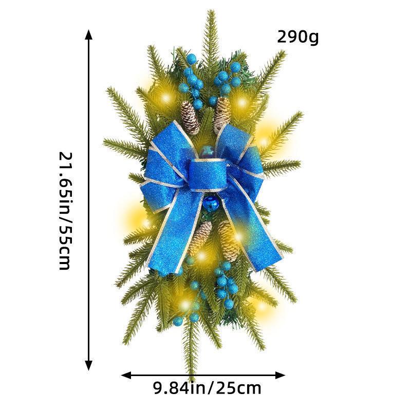 Weihnachtskranz Rattan Türvorhang Anhänger Zuhause LED Leuchtend Treppe Über Kopf Dekorativ Türhänger Weihnachtsdekorationen