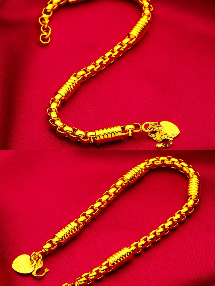Women's Corn Fashion Thin Bracelet 24K Gold AU999 - Traditional Craft, 3D Corn Pattern, Non-constricting Chain,for Dress Outfits