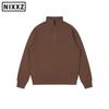 350g Heavyweight Stand Collar Half-Zip Hoodie for Outdoor Sports - Plain Color, High Quality, Spring & Autumn Wear