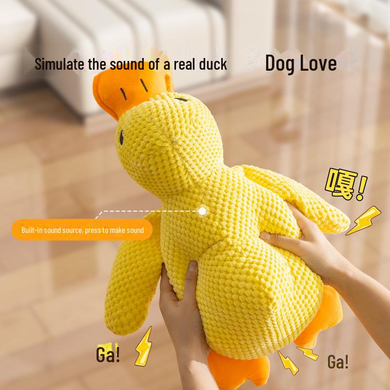 Plüsch Gelbe Ente Kauspielzeug für Hunde & Katzen - Interaktiver Sound & Zahnpflege-Spaß