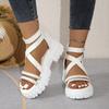 Fashion Roman Style Women Sandals Fashion Wedge Platform Sandals Luxury Rhinestone Casual Sandal Summer Open Toe Beach Sandals for Women