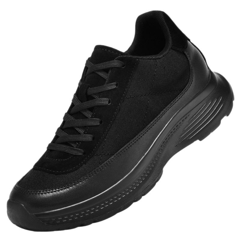 Men's Black Invisible Height-Increasing Sports Shoes - 8cm Taller, Breathable, Thick Sole, Versatile Spring Dad Sneakers