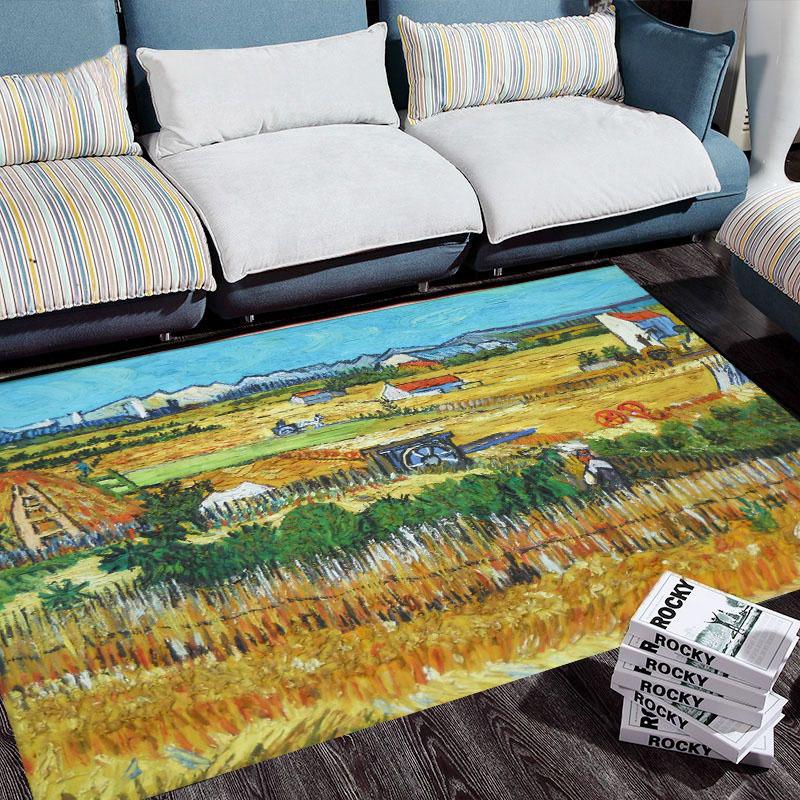 Van Gogh Oil Painting Art Doormat Indoor Outdoor Home Decoration Carpet Non Slip Bedroom Mat Kitchen Balcony Kitchen Floor Rug