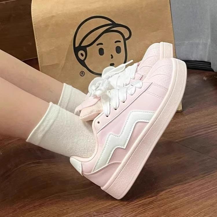 Pink shell head bread shoes women's ins2025 spring and autumn versatile student casual versatile retro sports board shoes